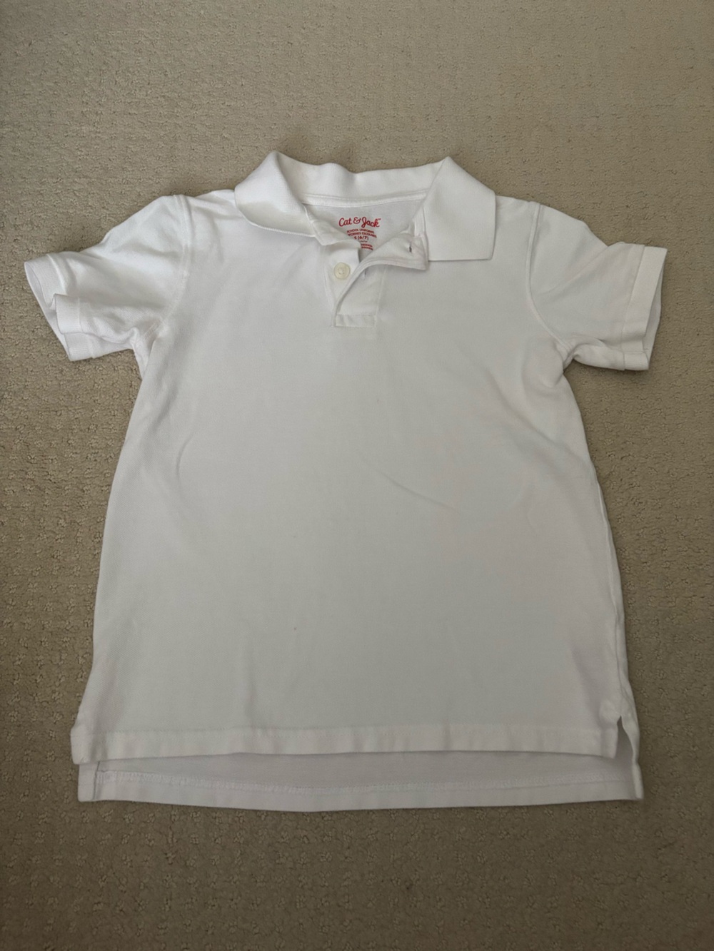 Cat & Jack Youth Kids White Polo Shirt School Uniform Collared Short Sleeve Tee